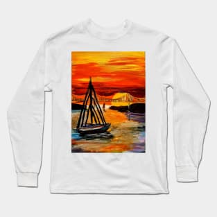 Sailing in bay by the golden Gate Bridge. Long Sleeve T-Shirt